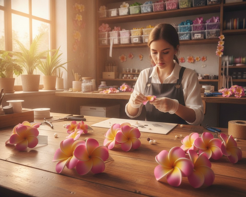 Hair Claw, Gradient Plumeria Flower Hair, Hair Clips